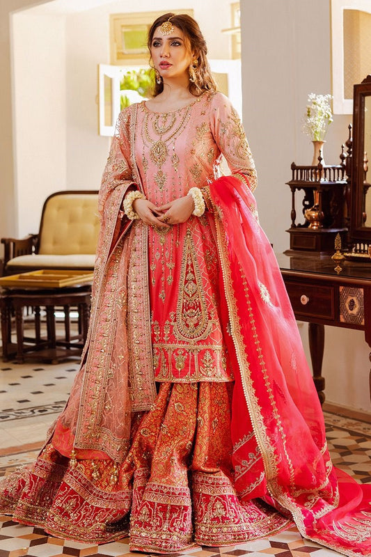 Mohsin Naveed Ranjha Organza 3 Piece 2 Tone Hand Embroidered Suit Mojgan 03