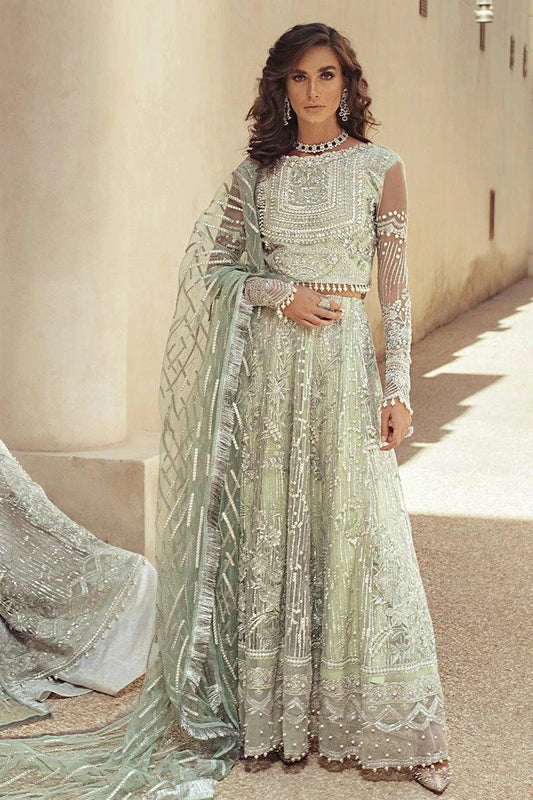 Mushq Luxury Net Embroidered 3 Piece Unstitched Ocean Wave MTL20-6