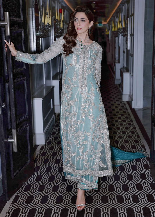Sara Rohale Asghar Premium Net Embroidered 3 Piece Unstitched Ferozeah