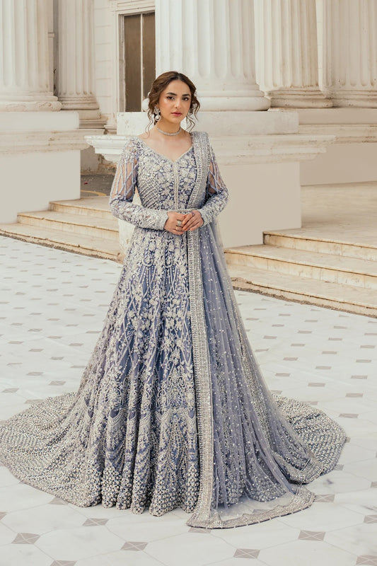 Erum Khan Luxurious Net Embroidered Unstitched 3 Piece Moonlit Majesty