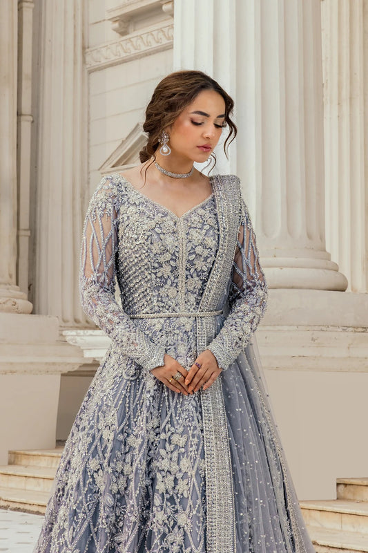 Erum Khan Luxurious Net Embroidered Unstitched 3 Piece Moonlit Majesty
