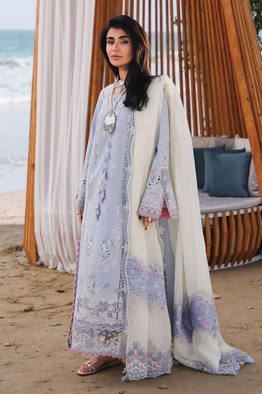 Qalamkar Sahil Luxury Lawn Embroidered Collection SA-08 ZAYNA