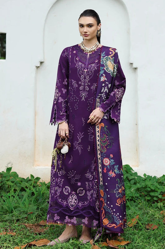 Qalamkar - KL-15 IRIS | Lawn Embroidered 3 Piece Unstitched
