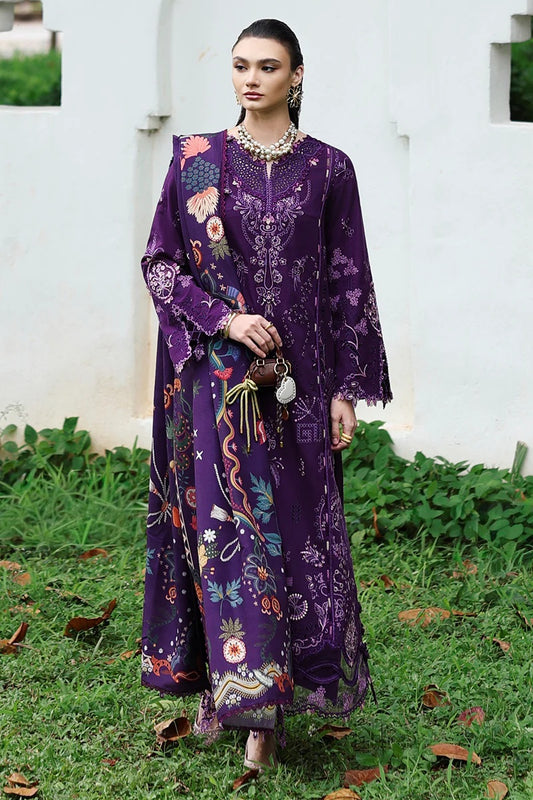 Qalamkar - KL-15 IRIS | Lawn Embroidered 3 Piece Unstitched