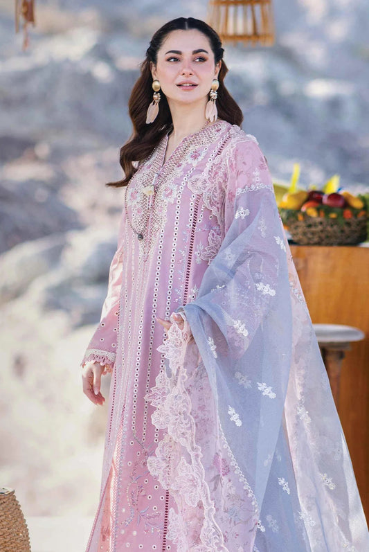 Qalamkar Saahil Kinaare - Lawn Embroidered Unstitched 3 Piece - Lina FP-10