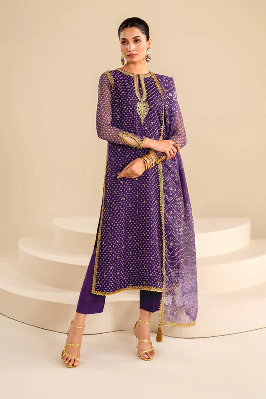 Baroque Luxury Embroidered Swiss Lawn Unstitched 3Pc Suit SF-625