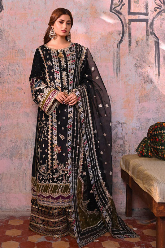 Sahiba By Qalamkar Embroidered Suits Unstitched 3 Piece QLM23SB Mahenoor - Luxury Collection