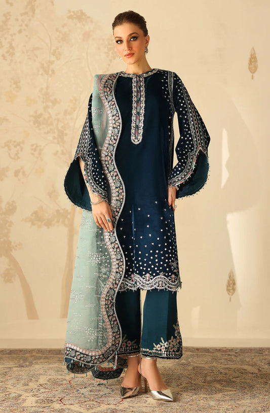 Baroque SF-4310 - Luxury Velvet Embroidered Unstitched 3 Piece