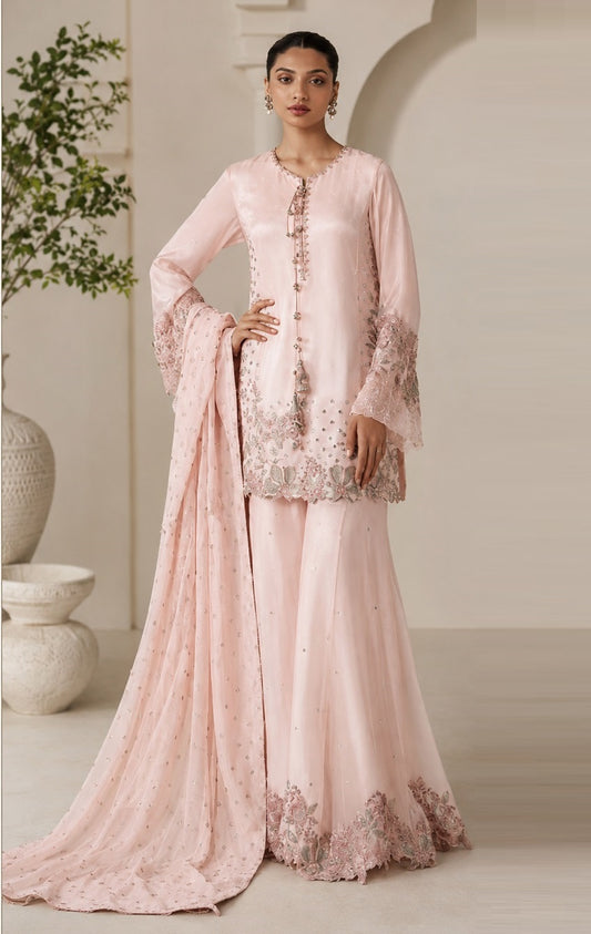 Iznik UE-620-B Luxury Embroidered Chiffon 3Pc Unstitched Suit PA-128