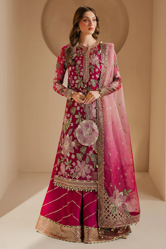 Jazmin Luxury Chiffon Unstitched Embroidered Collection WF-25-03 Rose Rediance
