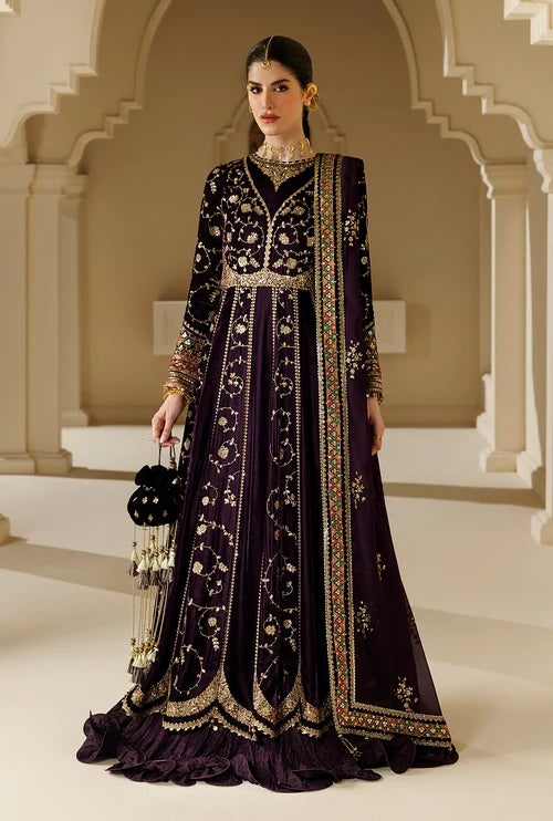 Jazmin CVF26-D03 Luxury Velvet Embroidered 3Pc Unstitched Suit PA-268