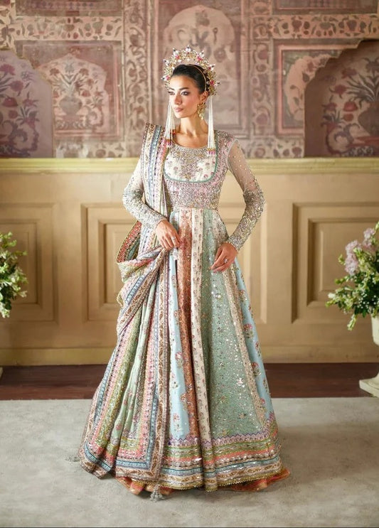 Nomi Ansari Luxury Raw Silk Embroidered Unstitched 3PC Suit-Maryum Nawaz