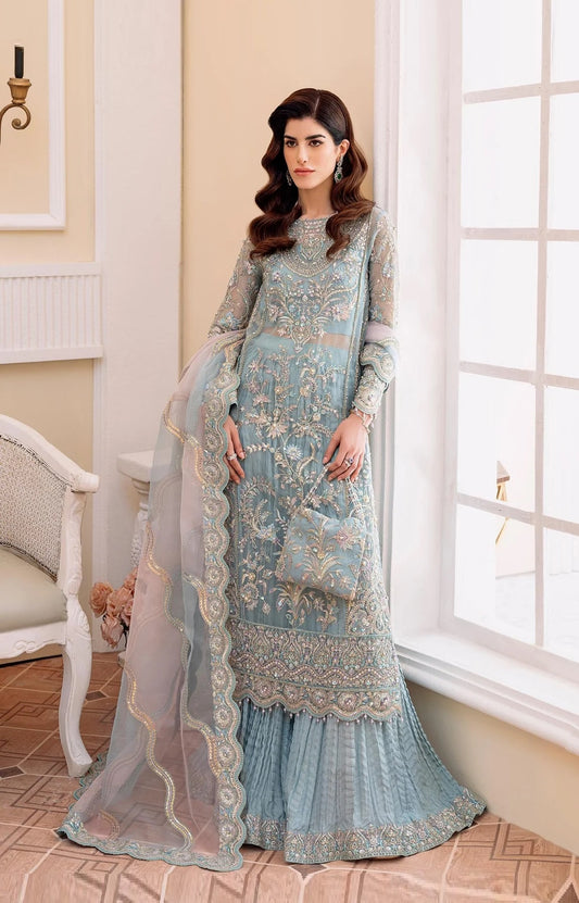 Kanwal Malik Luxury Organza Embroidered Unstitched 3PC Suit Rimel
