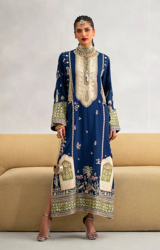 Poshkari Luxury Raw Silk Embroidered 3Pc Unstitched Suit PA 0043