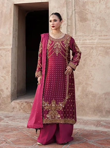 Haseen's Paimana Luxury Raw Silk Embroidered 3Pc Unstitched PA-130