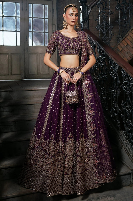 Mina Kashif Zarnoor Luxury Raw Silk Embroidered 3Pc Unstitched Suit PA-285