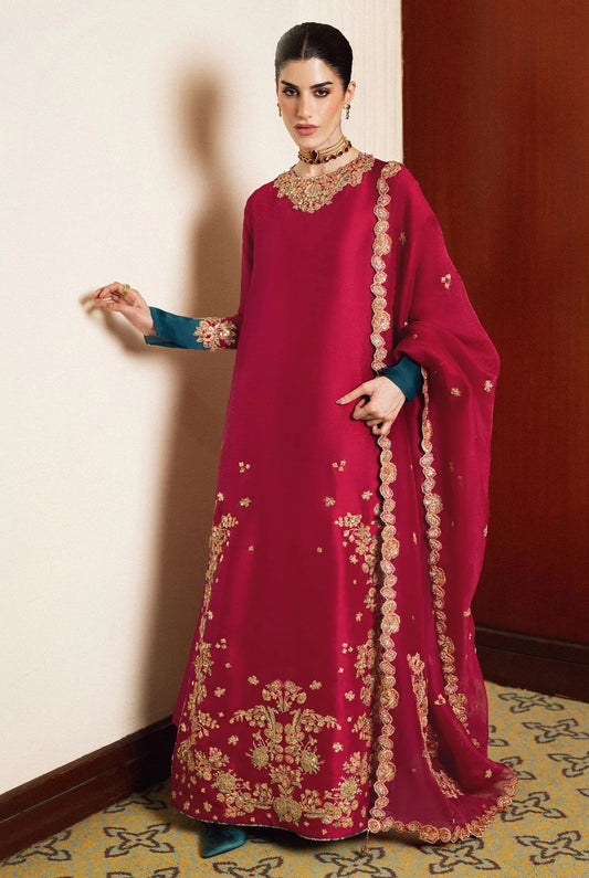 Hussain Rehar Luniere Luxury Raw Silk Embroidered 3Pc Unstitched Suit PA-141