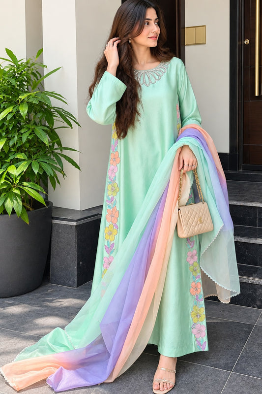 Pehnawa Luxury Silk Embroidered 3Pc Unstitched Suit PA-168