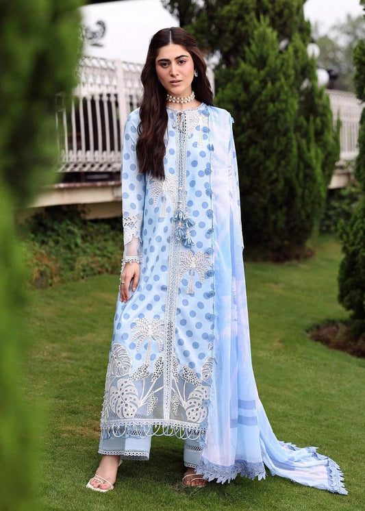 Sardinia Luxury Swiss Lawn Unstitched Embroidered 3Pc Suit-Palm Breeze