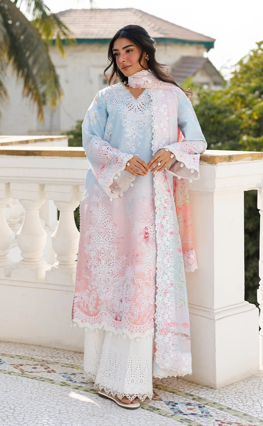 AFROZEH Luxury Embroidered Lawn Unstitched 3Pc Suit-Liloura
