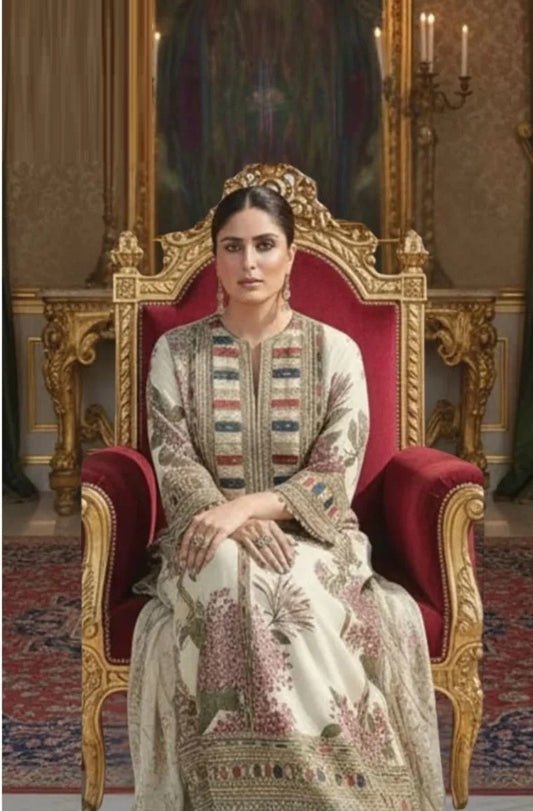 Sabyasachi - Luxury Lawn Embroidered 3 Piece Unstitched - Kareena Kapoor