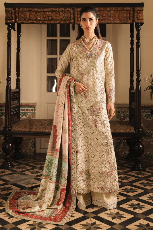Saira Shakira Luxury Raw Silk Hand Emblishment Suit 01 - GILDED
