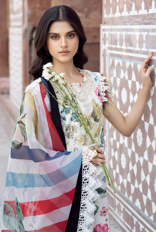 Bin Ilyas - Luxury Lawn Embroidered 3 Piece Unstitched - 2081 - A