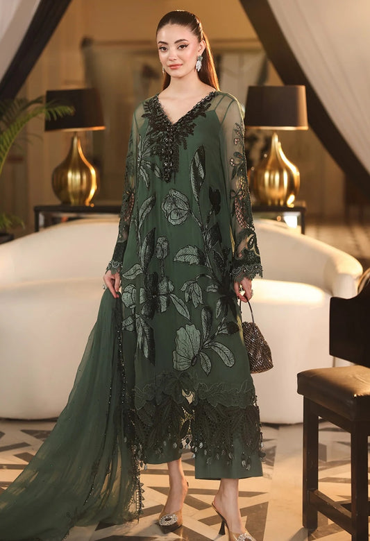 Maria.B Royale Tea Affair-D07 Luxury Embroidered Pure Chifon Unstitched 3Pc Suit PA-188