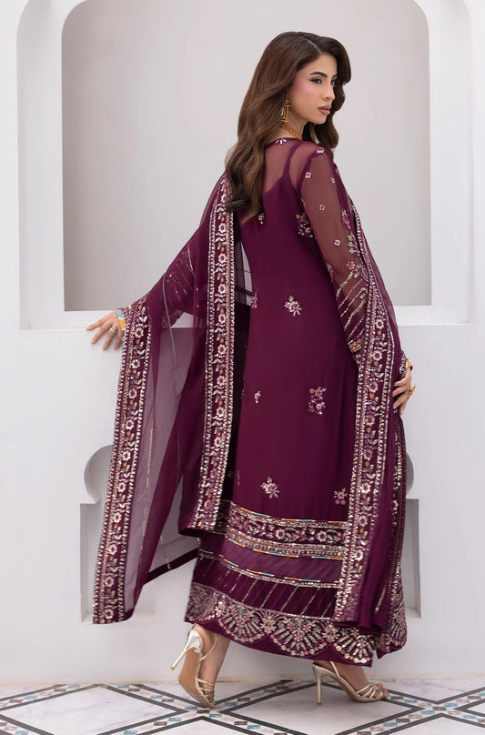 Gulaal Luxury Chiffon Embroidered Unstitched 3PC Suit-Etincelle