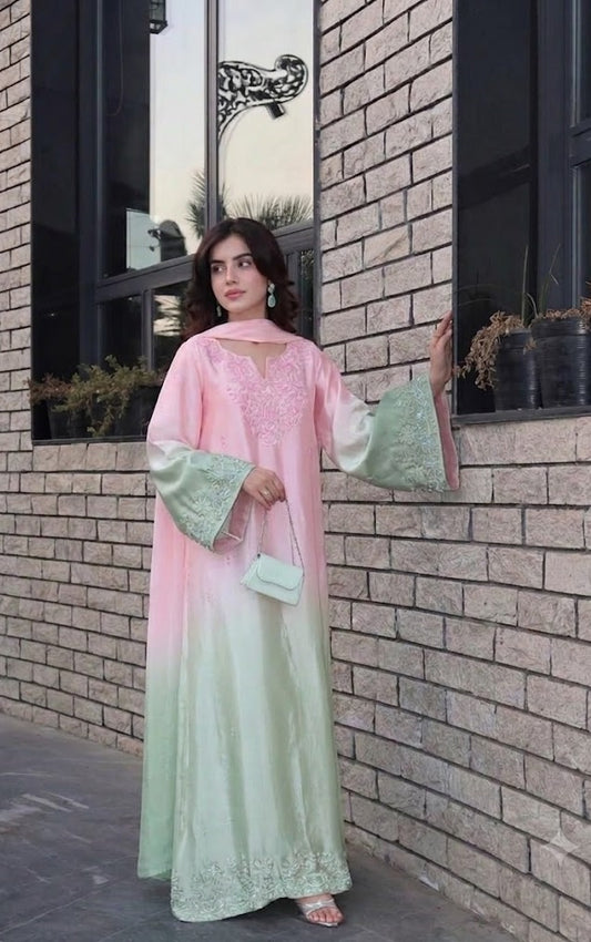 Pehnawa Tie N Die Luxury Silk Embroidered 3Pc Unstitched Suit Amani