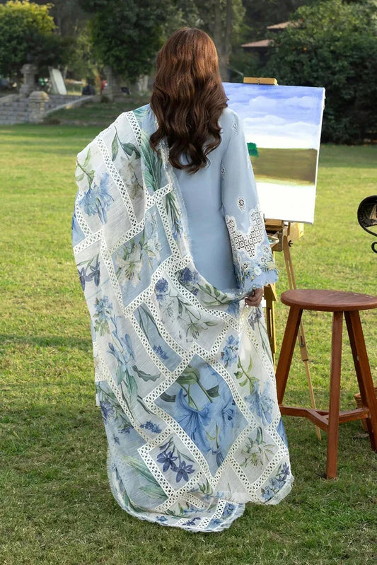 Elaf Luxury Embroidered Lawn 3Pc Unstitched Suit ELY-1B SERENITY