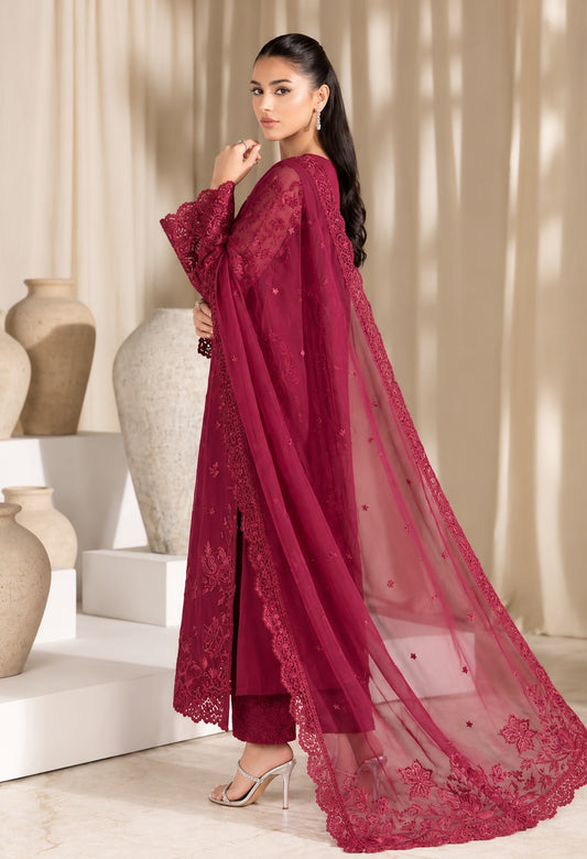 Azure Luxury Chiffon Embroidered Unstitched 3PC Suit PA-231
