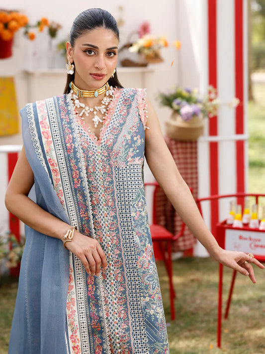 Bin Ilyas Carnival Summer Embroidered Unstitched Lawn Suit D-33B