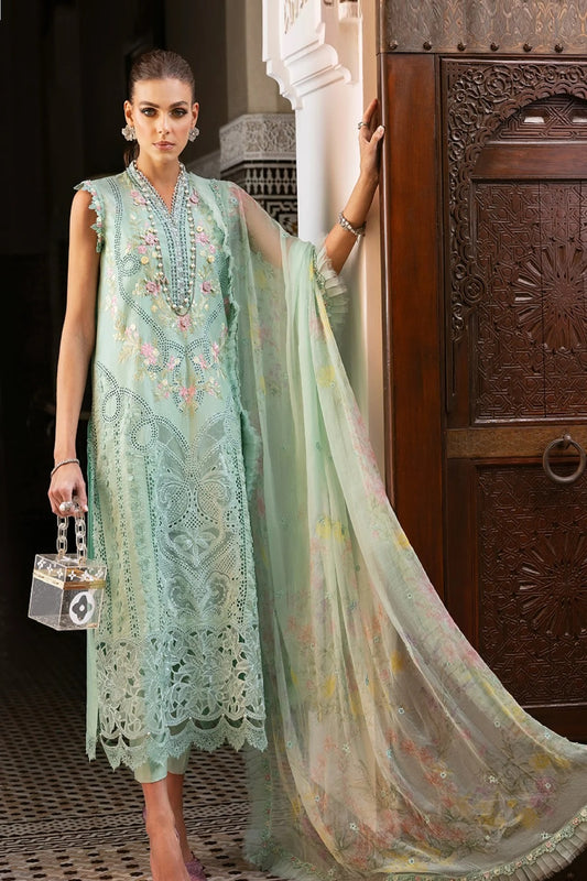 Maria.B Luxury Lawn Embroidered 3 Piece Unstitched Voyage à Luxe 14A