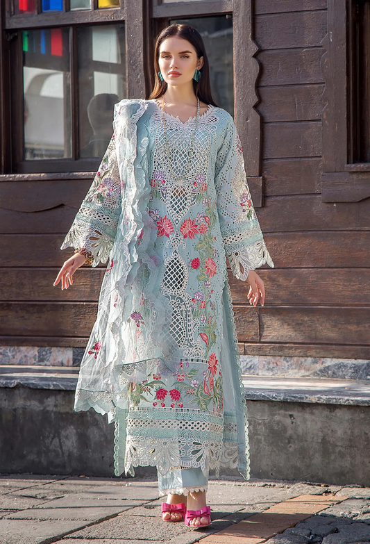 Adan Libas Luxury Embroidered Lawn Collection 5547 Sky Blue