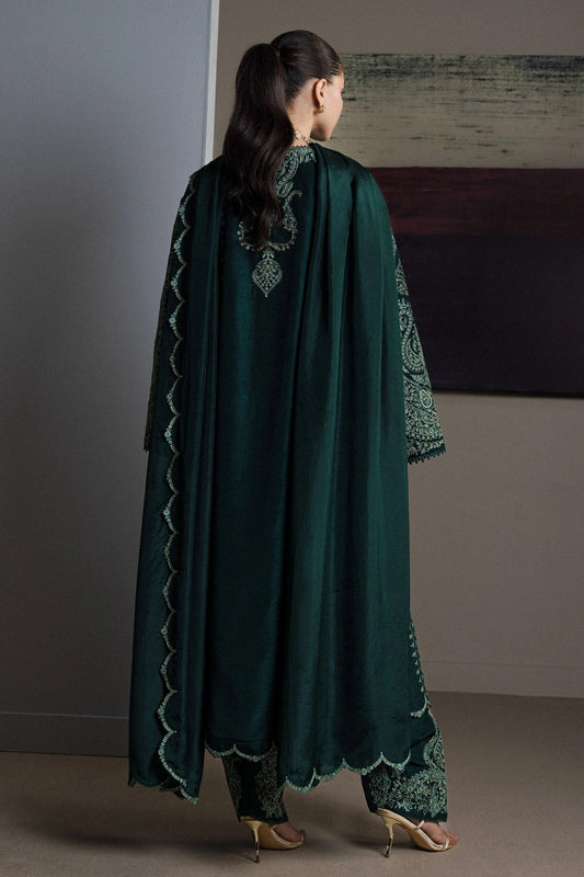 Zara Shahjahan Luxury Lawn Embroidered 3Pc Unstitched Suit - Zehra