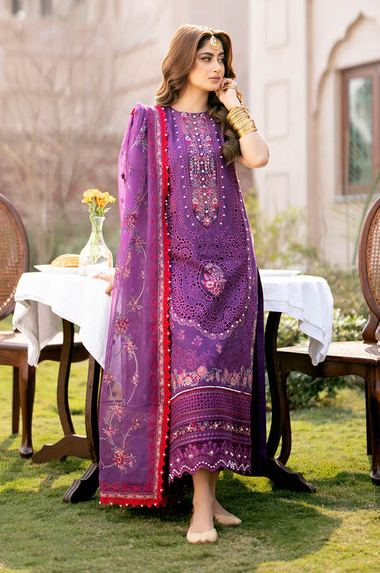 Bin Ilyas Luxury Lawn Embroidered 3 Piece Unstitched - 404-A DilBaro