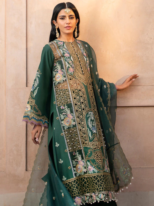 Bin Ilyas 407-A Luxury Lawn Embroidered 3 Piece Unstitched