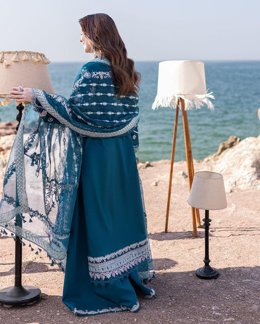 Qalamkar Luxury Lawn Embroidered Unstitched 3 Piece Sahil Kinare -FP-16-Kira