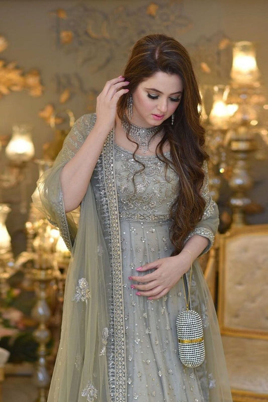 Sarah Atif Luxury Net Embroidered Unstitched Suit