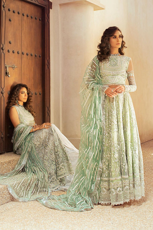 Mushq Luxury Net Embroidered 3 Piece Unstitched Ocean Wave MTL20-6