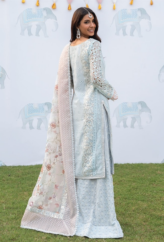 Shendi By Iznik Embroidered Pure Chiffon Suits Unstitched 3 Piece IZ23SH ISC 02 Feroza - Luxury Collection