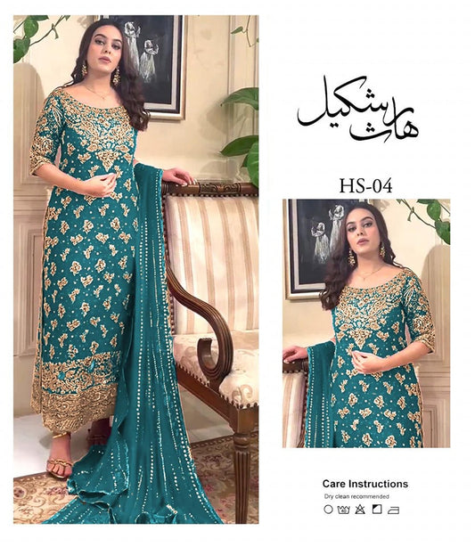 Haris Shakeel Luxury Brides Pure Chiffon 3 Piece Unstitched