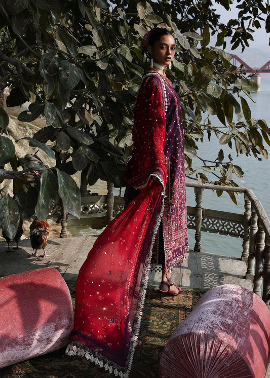 Hussain Rehar Premium Lawn Embroidered 3 Pc Unstitched Suit KKH-08 NIHDI