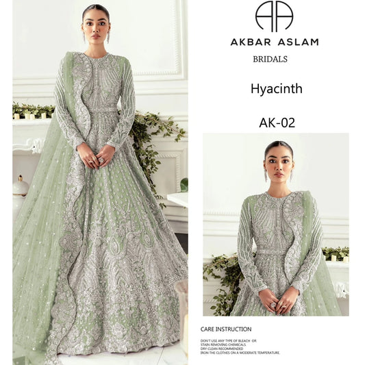 Akbar Aslam Luxury Net Embroidered Hand Work Collection Hyacinth