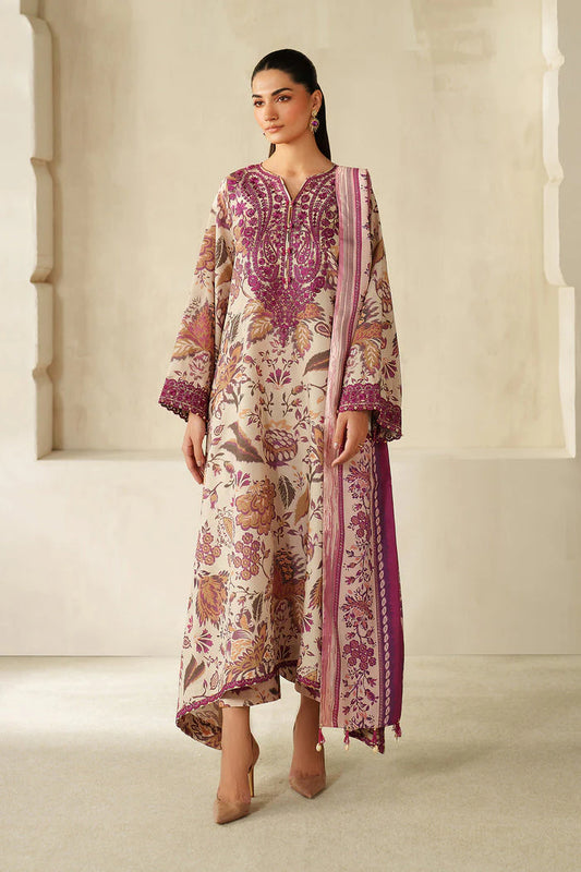Baroque Luxury Lawn Embroidered & Printed Suit UE-4329