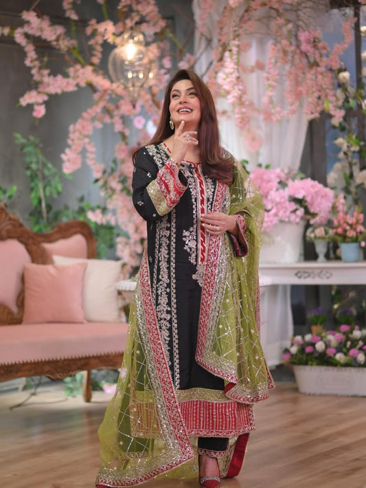 Aneelas Luxury Silk Embroidered Unstitched Collection FC-07