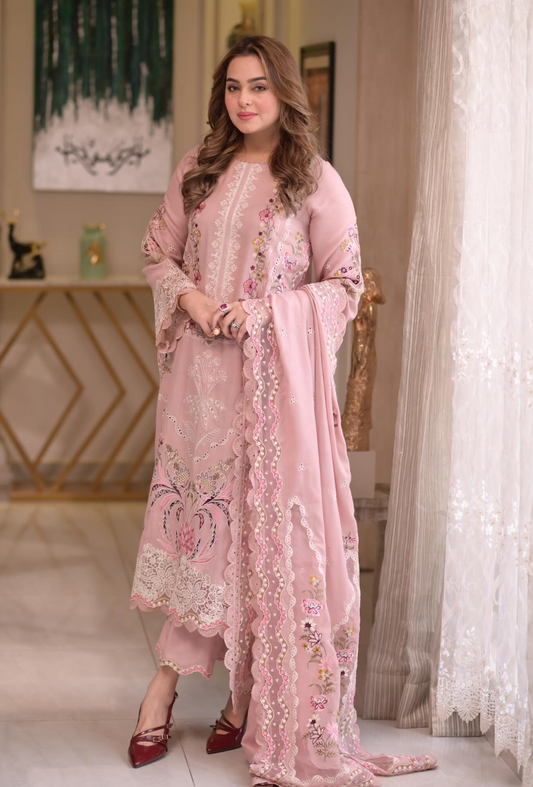 Aneelas Lawn Unstitched Embroidered Collection with Khaddi net Dupatta 10-B