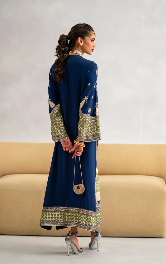 Poshkari Luxury Raw Silk Embroidered 3Pc Unstitched Suit PA 0043
