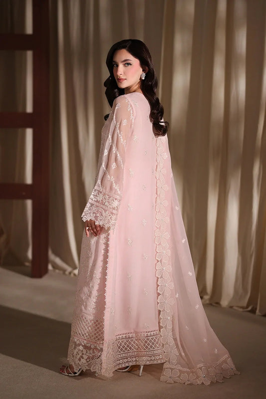 Azure Luxury Embroidered Chiffon Unstitched 3Pc Suit Twirling Tulip